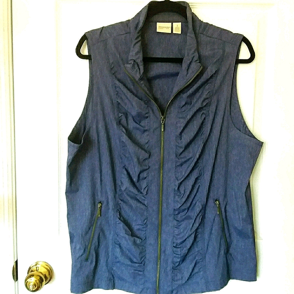Chico's blue vest as 3 or XL